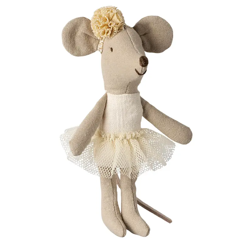 Little Sister Ballerina Mouse in Off-White by Maileg