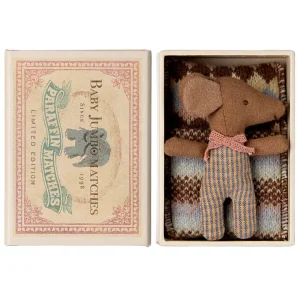 Sleepy / Wakey Baby Mouse In A Matchbox in Rose by Maileg