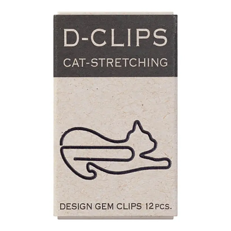 Stretching Cat D-Clip Paperclips by Midori