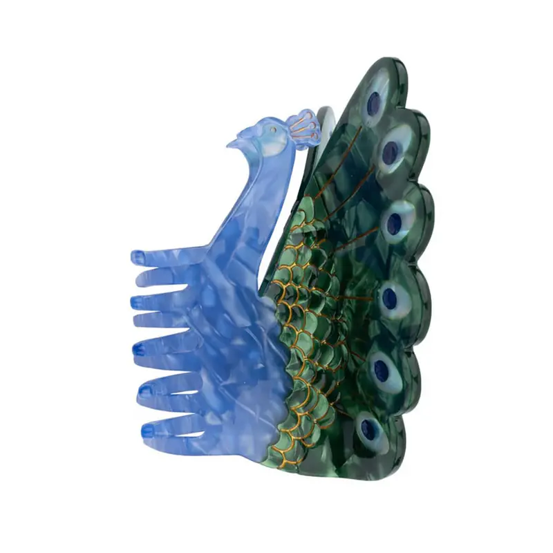 Big Peacock Hair Claw by Coucou Suzette