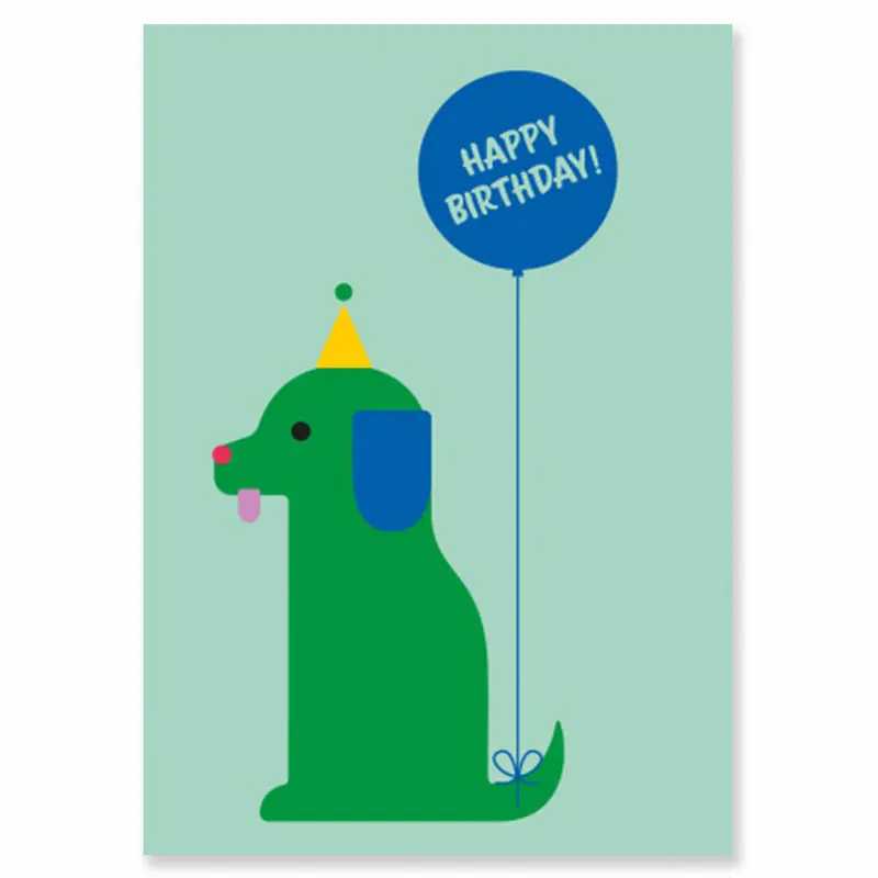 Birthday Balloon Dog Greetings Card by Dicky Bird