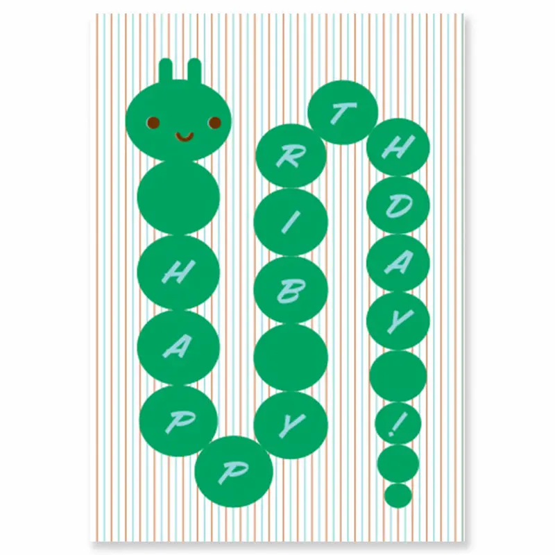 Birthday Caterpillar Greetings Card by Dicky Bird