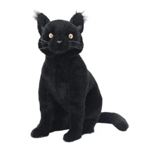 Black Cat Sitting (35cm) by Hansa