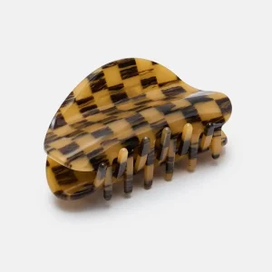 Checker Hair Claw in Mocha by Chunks