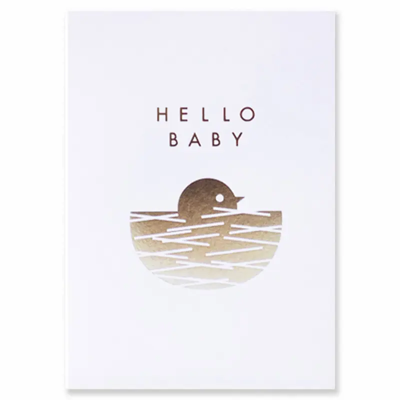 Hello Baby Bird Nest Card by Dicky Bird