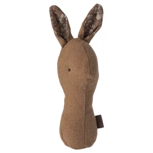 Lullaby Friends Bunny Rattle in Chocolate by Maileg