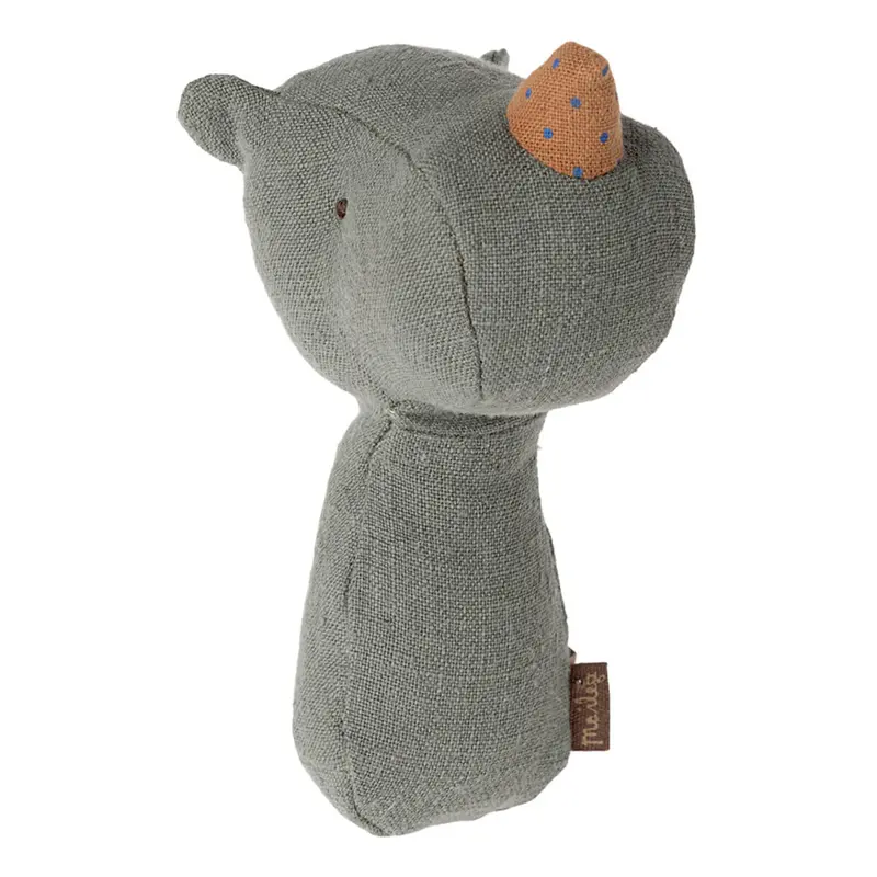 Lullaby Friends Rhino Rattle in Pine by Maileg