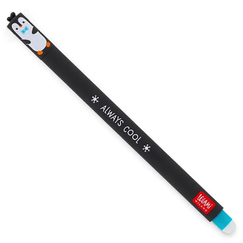 Penguin Erasable Pen (Turquoise Ink) by Legami