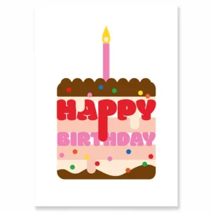 Sprinkle Birthday Cake Greetings Card by Dicky Bird