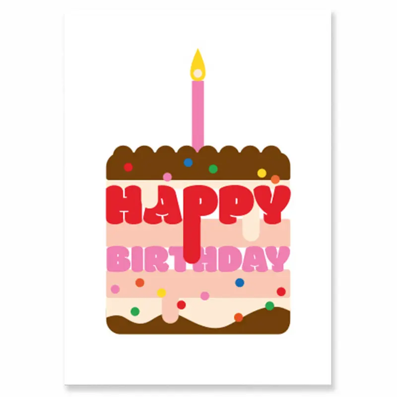 Sprinkle Birthday Cake Greetings Card by Dicky Bird
