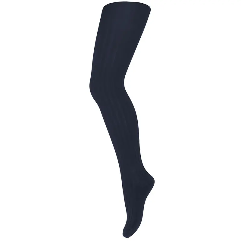 Cotton Rib Tights in Dark Navy by MP Denmark