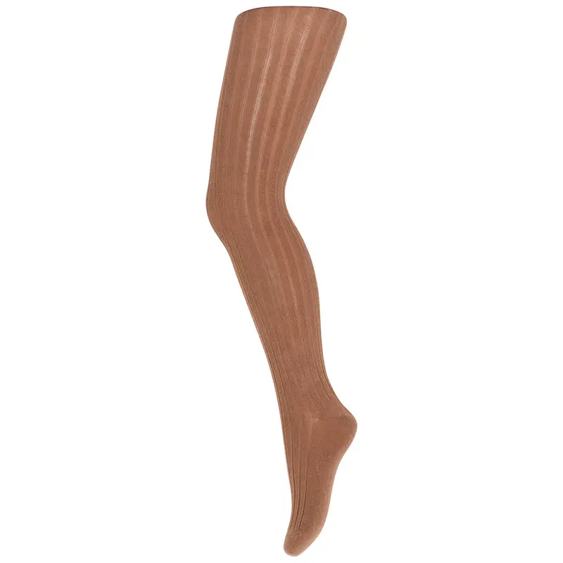 Cotton Rib Tights in Pecan Pie by MP Denmark