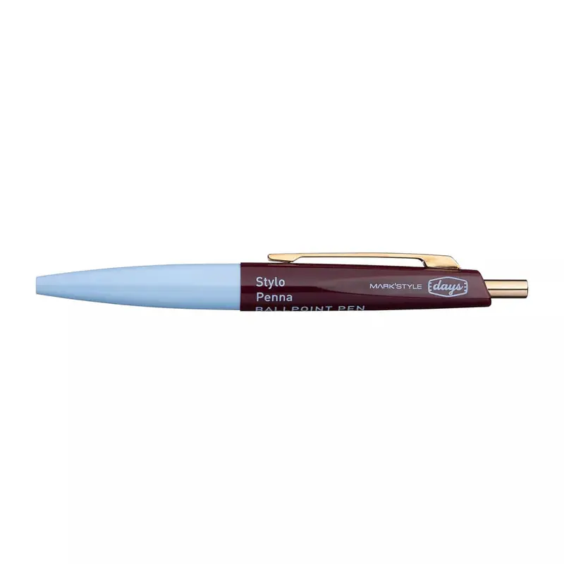 Days Mini Ballpoint Pen in Blue / Brown by Anterique X Marks Inc.