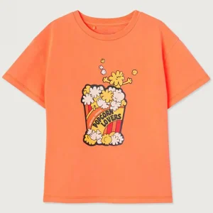 Fizvalley Kid's T Shirt in Fluorescent Fire by American Vintage