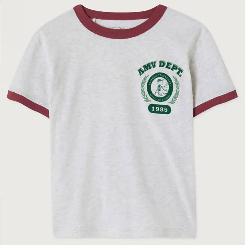 Gamipy Kid's Ringer T Shirt in Polar Melange Graphic by American Vintage