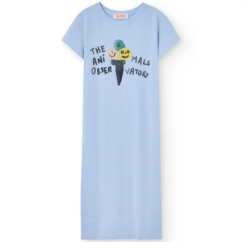 Gorilla Kids Dress in Soft Blue by The Animals Observatory - Last Ones In Stock - 6-8 Years
