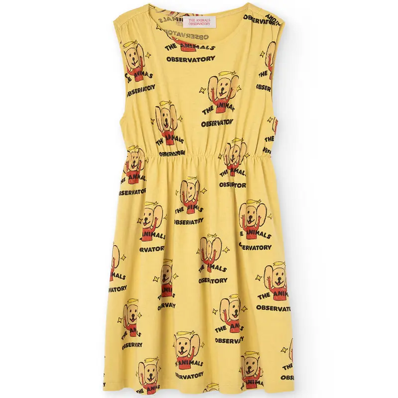 Jersey Marten Kids Dress in Yellow by The Animals Observatory