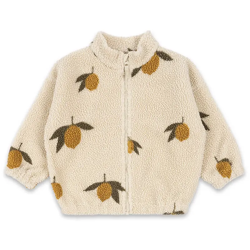 Jody Teddy Jacket in Mon Grand Citron Sage by Konges Sljd - Last One In Stock - 5-6 Years