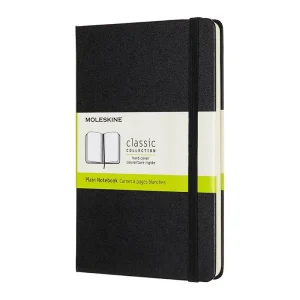 Medium Plain Hardcover Notebook (18cm) in Black by Moleskine