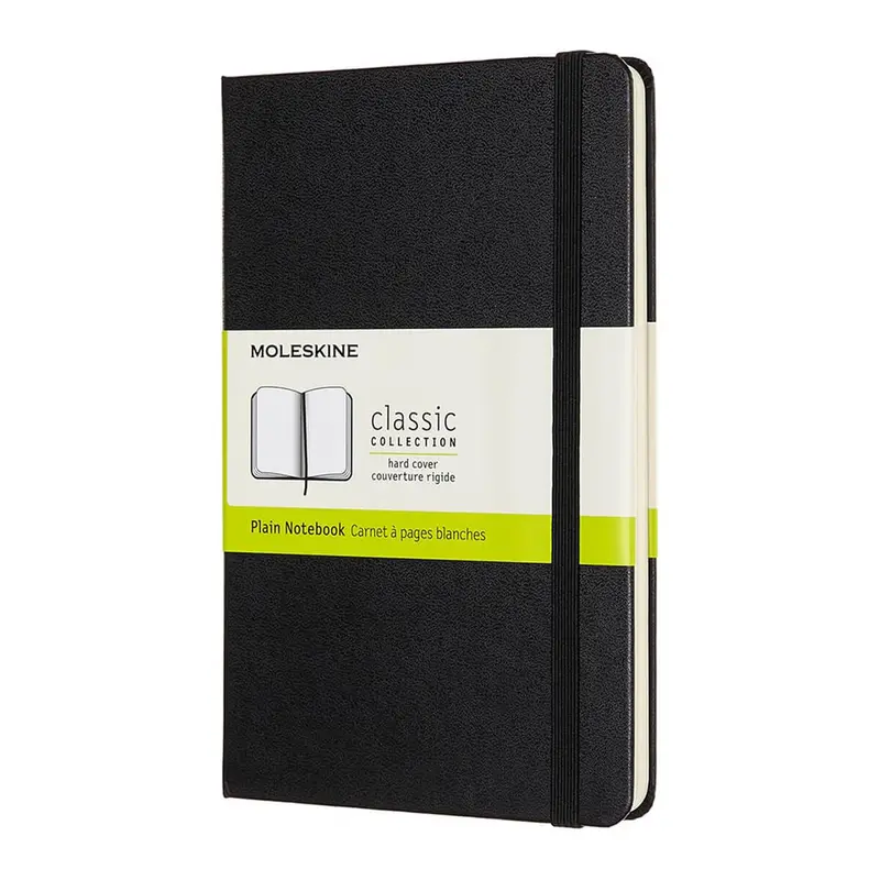 Medium Plain Hardcover Notebook (18cm) in Black by Moleskine