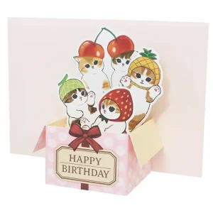 Mofusand Fruit Series Pop Up Birthday Greetings Card by Brai Japan