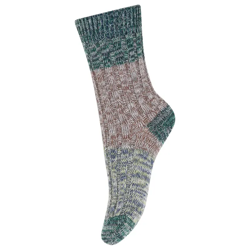 Re-Stock Cotton Rib Ankle Socks in Grey Melange by MP Denmark