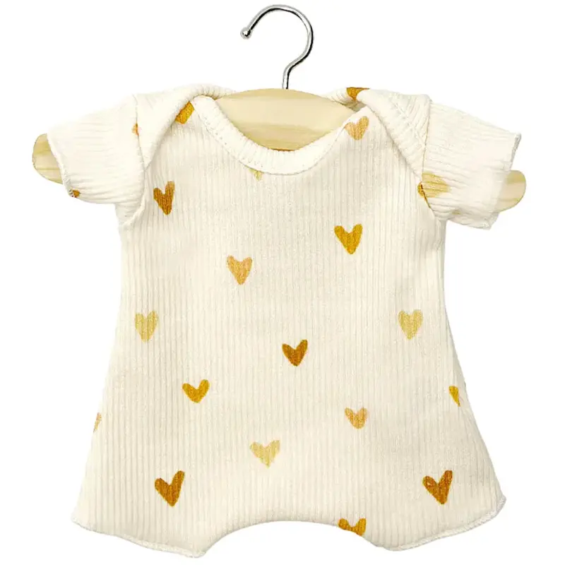 Shorty Romper (28cm Doll) in Little Hearts by Minikane