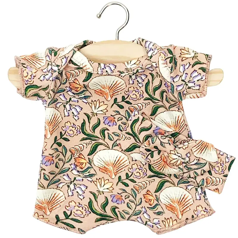 Shorty Romper and Headband Set (28cm Doll) in Nausicaa Print by Minikane