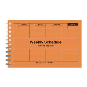 Weekly Schedule Undated in Orange by Marks Inc.