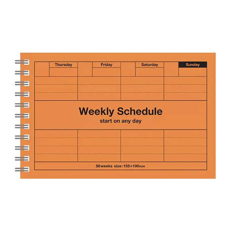 Weekly Schedule Undated in Orange by Marks Inc.