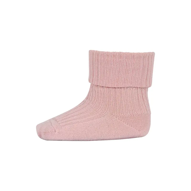 Wool Rib Ankle Socks in Silver Pink by MP Denmark