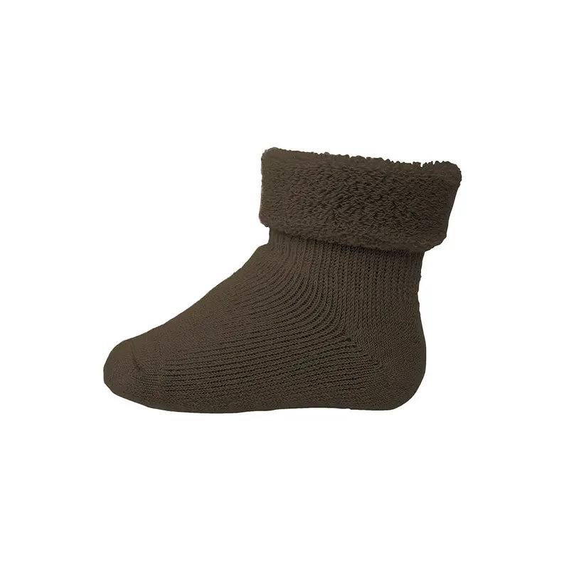 Wool Terry Baby Ankle Socks in Brown Melange by MP Denmark