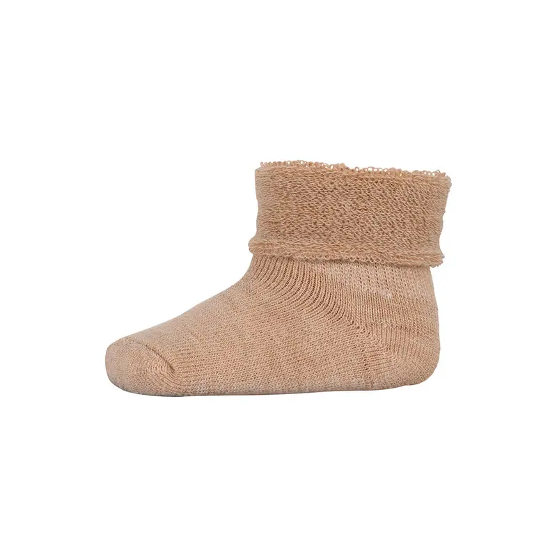 Wool Terry Baby Ankle Socks in Camel Melange by MP Denmark