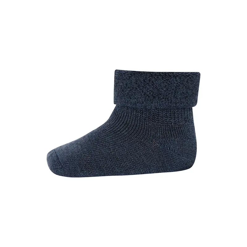 Wool Terry Baby Ankle Socks in Dark Denim Melange by MP Denmark