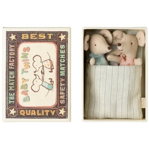 Baby Mice Twins in a Matchbox (Pink & Blue) by Maileg