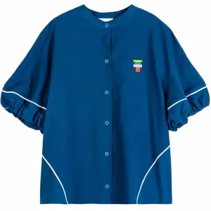 Contrast Trim Puff Sleeve Shirt by Bobo Choses Womenswear