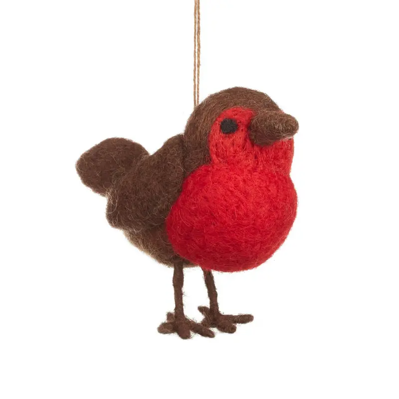 Fat Robin Hanging Christmas Decoration by Felt So Good
