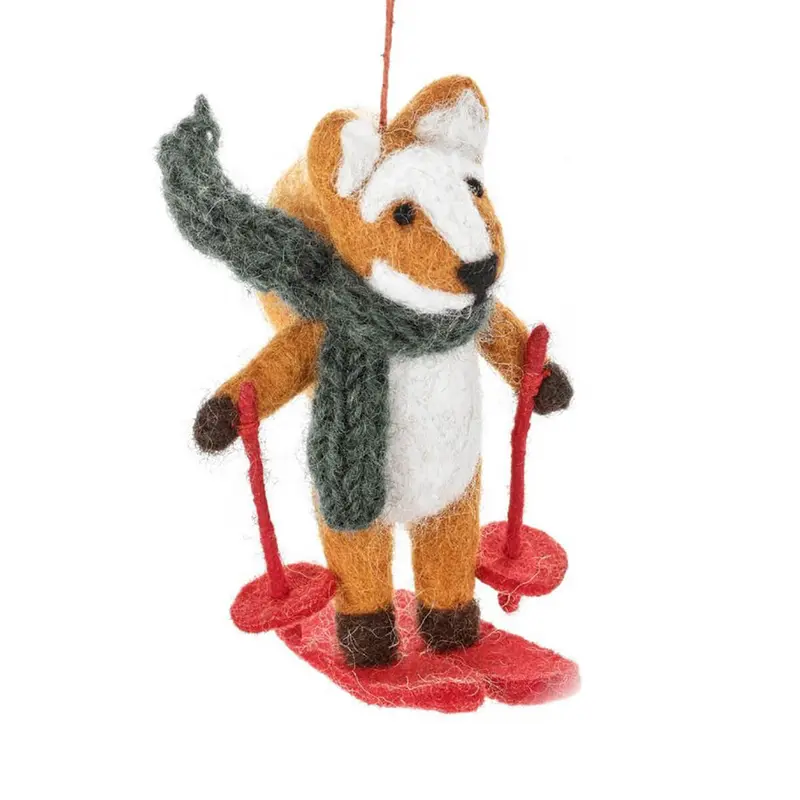 Felix The Skiing Fox Hanging Christmas Decoration by Felt So Good