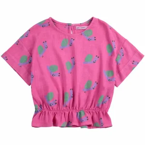 Funny Snail All Over Woven Blouse by Bobo Choses - Last One In Stock - 10-11 Years