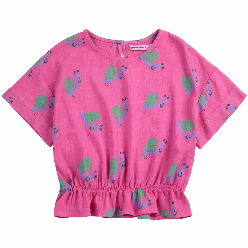 Funny Snail All Over Woven Blouse by Bobo Choses - Last One In Stock - 10-11 Years