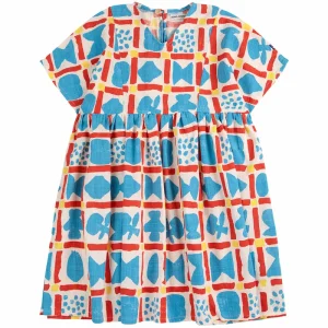 Geometric Game All Over Woven Dress by Bobo Choses