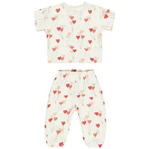 Jersey Tee And Pant Set in Heart Balloons by Quincy Mae