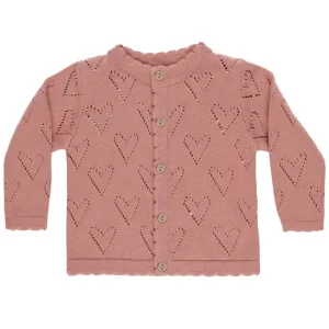 Knit Cardigan in Lipstick by Quincy Mae