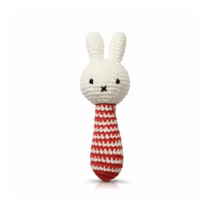 Miffy Rattle In Red Stripes by Miffy Handmade