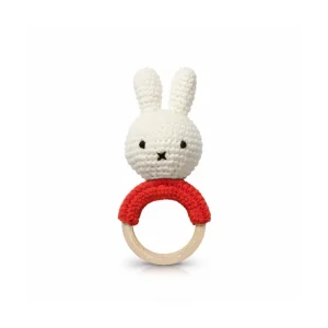Miffy Teething Ring Rattle In Red by Miffy Handmade
