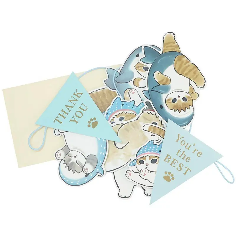 Mofusand Shark Series Thank You Garland Card by Brai Japan