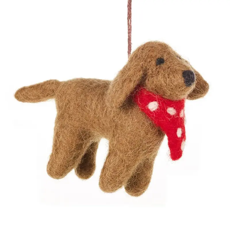 Pip The Dog Hanging Christmas Decoration by Felt So Good
