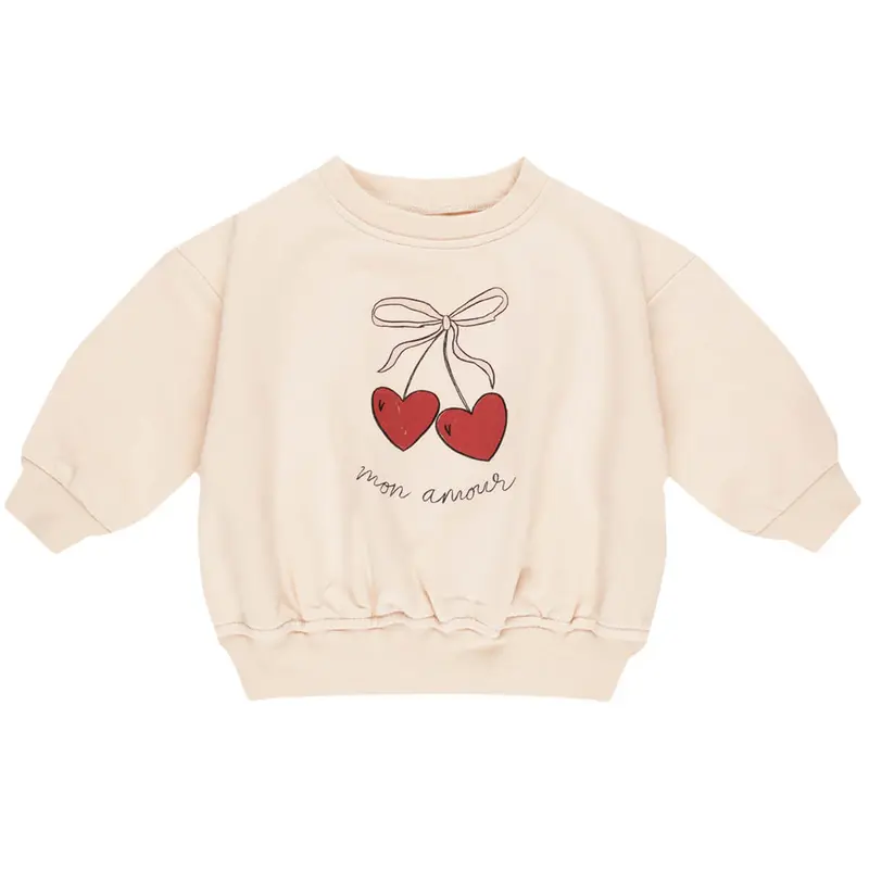 Relaxed Fleece Sweatshirt in Mon Amour by Quincy Mae