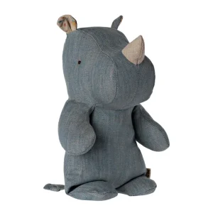 Safari Friends Rhino (Small 22cm) in Blue / Sand by Maileg