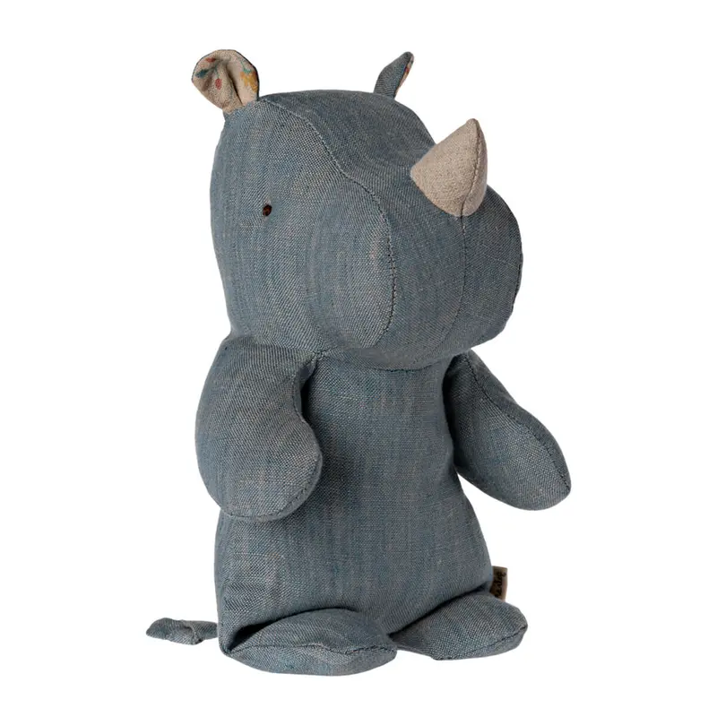 Safari Friends Rhino (Small 22cm) in Blue / Sand by Maileg